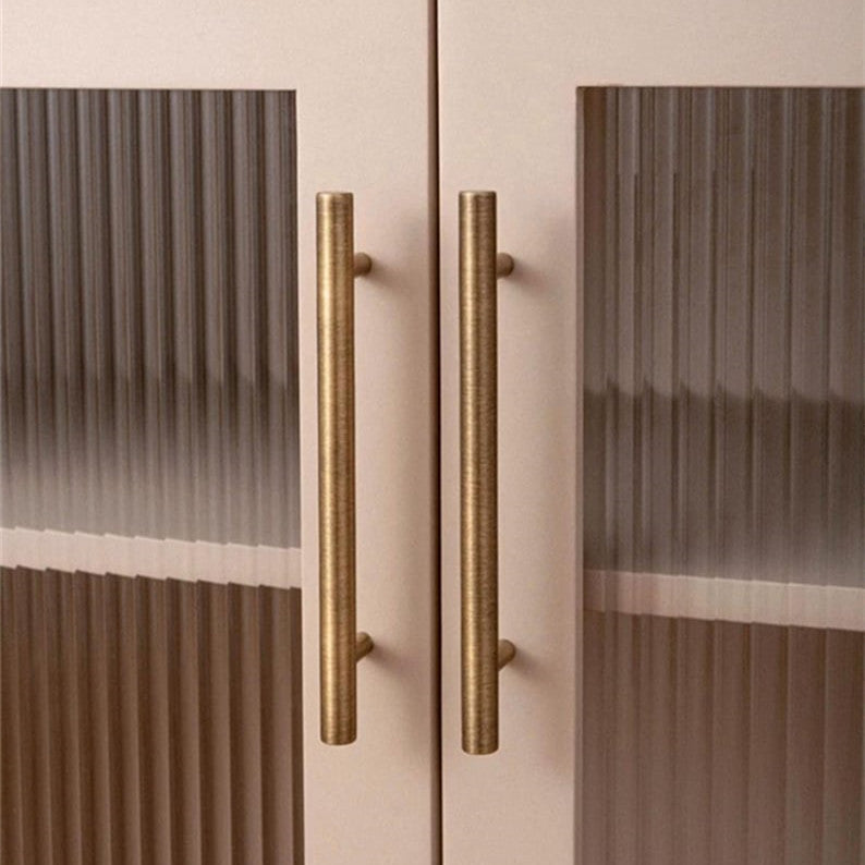 Minimalist Brass Round Bar Cabinet Pulls