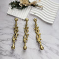Brass Leaf Cabinet Handles – Twisted Vine Drawer Pulls