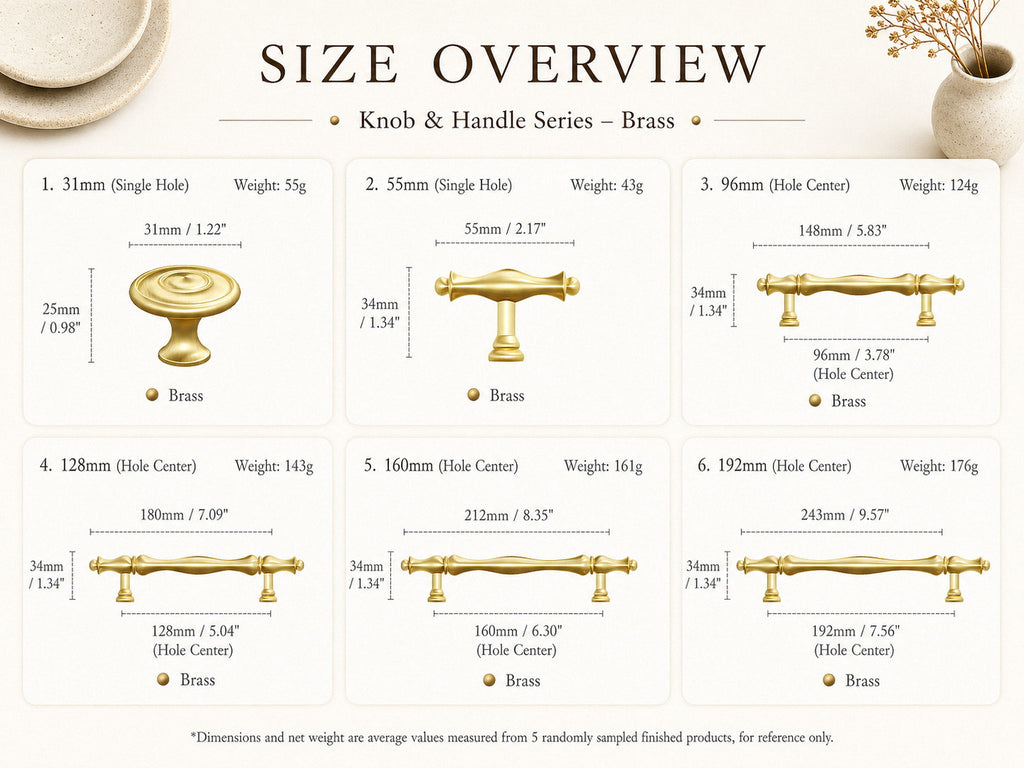 Vintage Brass Cabinet Handles & Knobs