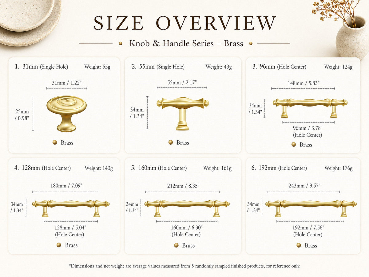 Vintage Brass Cabinet Handles & Knobs