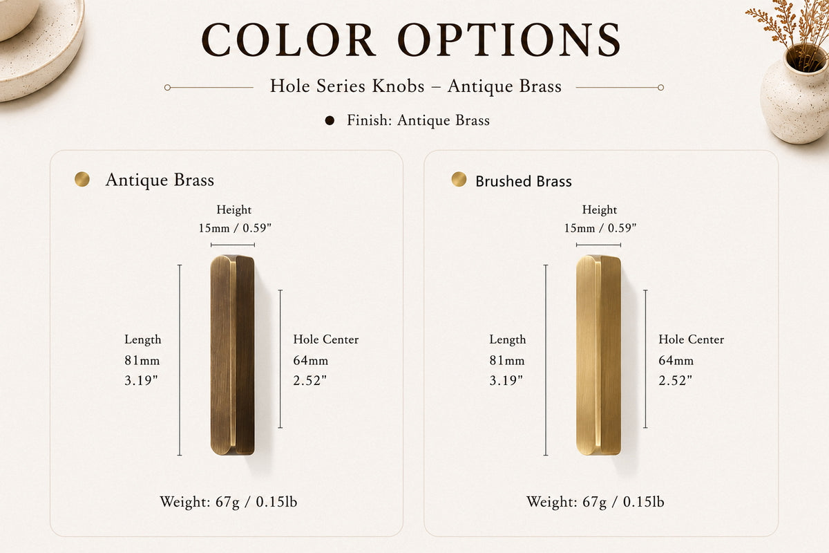 Brushed Brass Flat Bar Cabinet Handles