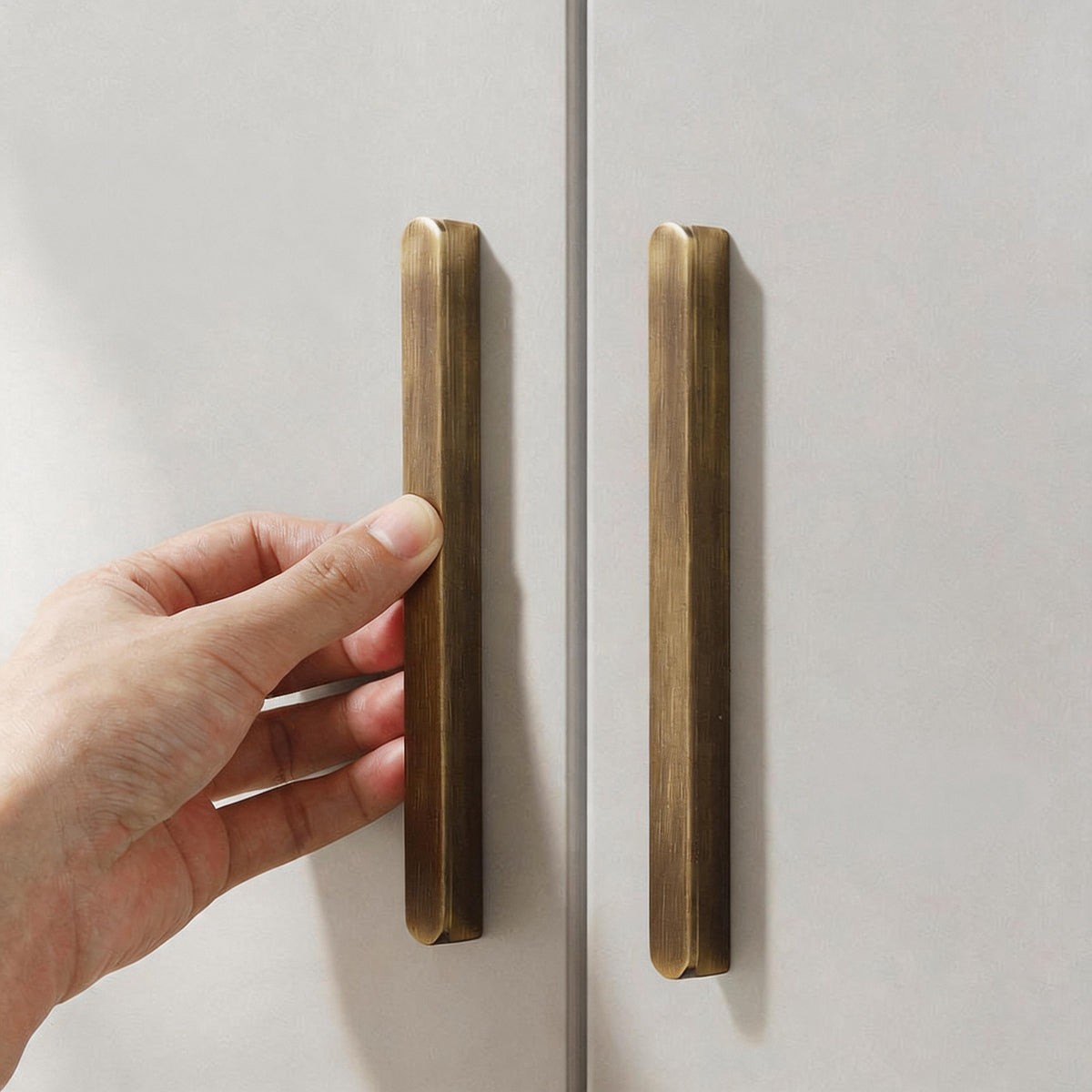 Brushed Brass Flat Bar Cabinet Handles