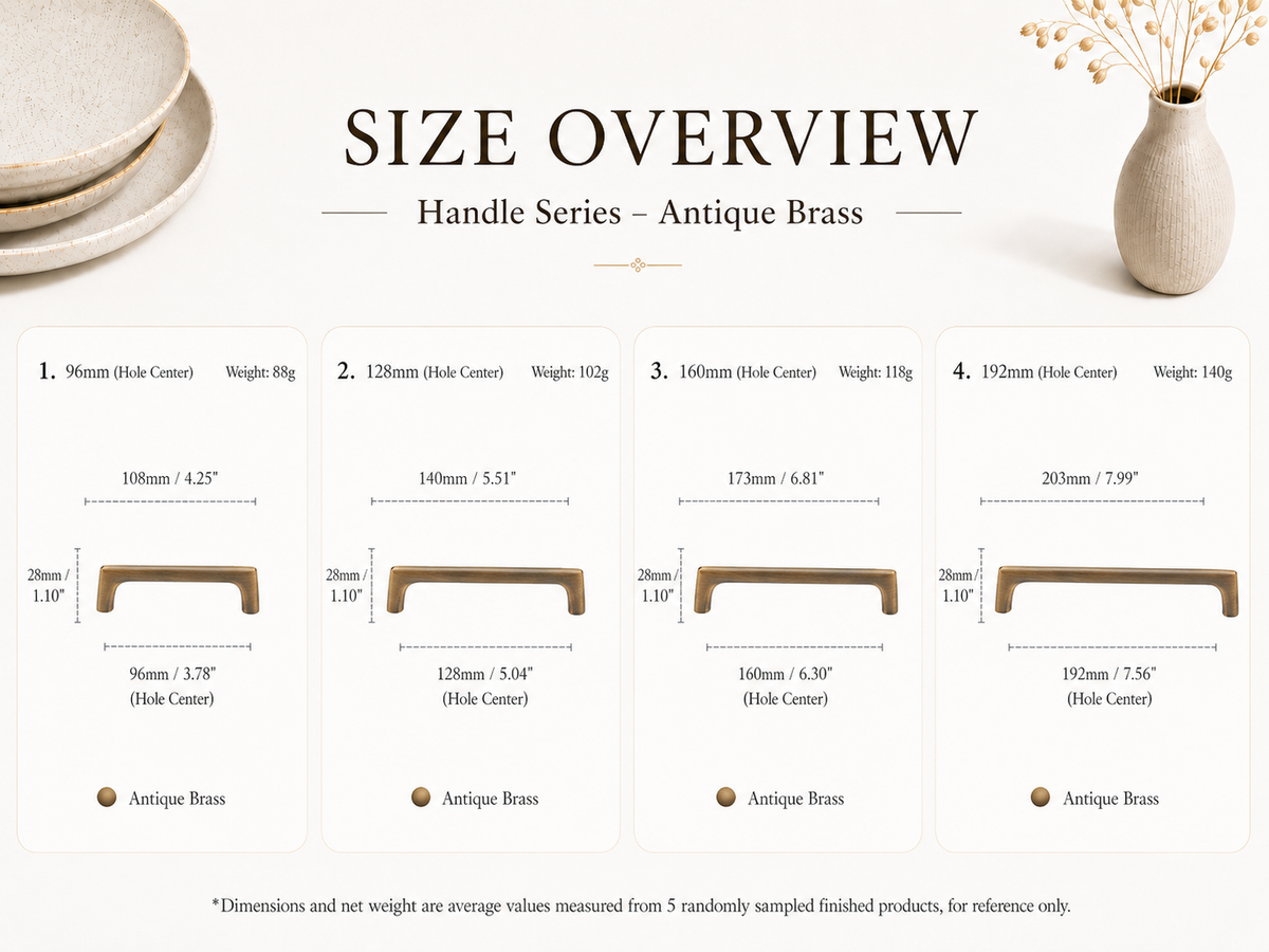 Rectangular Brass Cabinet Handles with Rounded Corners