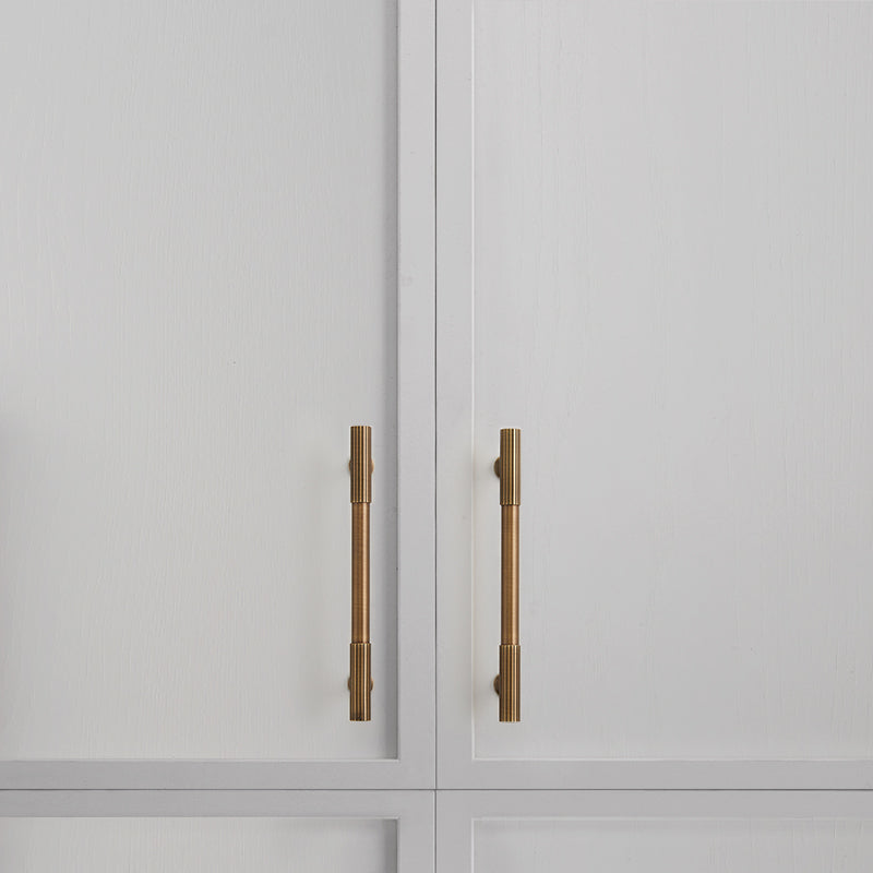 Brass Cabinet Handles with Fluted Ends