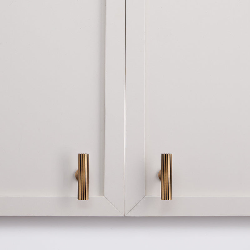 Brass Cabinet Handles with Fluted Ends