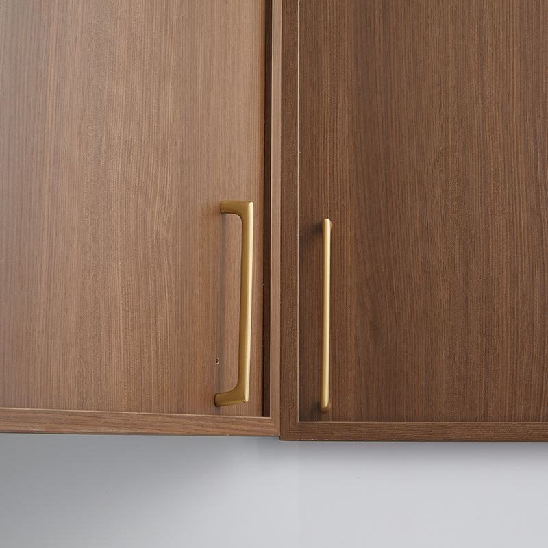 Rectangular Brass Cabinet Handles with Rounded Corners