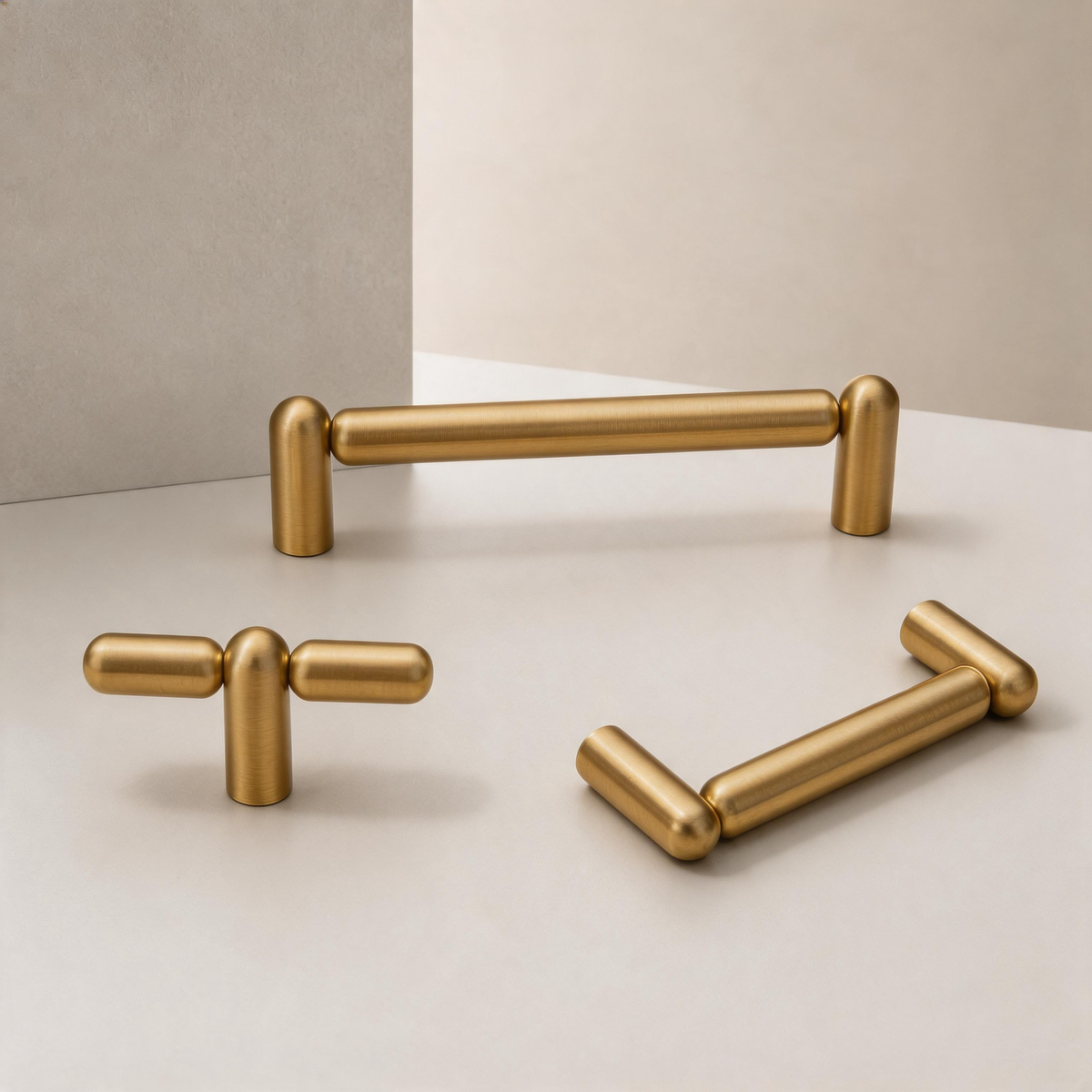 Rounded Brass Cabinet Handles