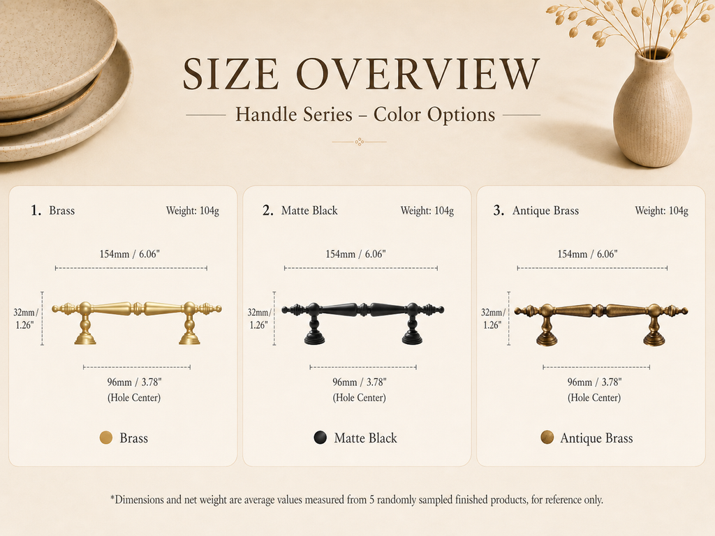 Traditional Brass Spindle Handles & Round Knobs