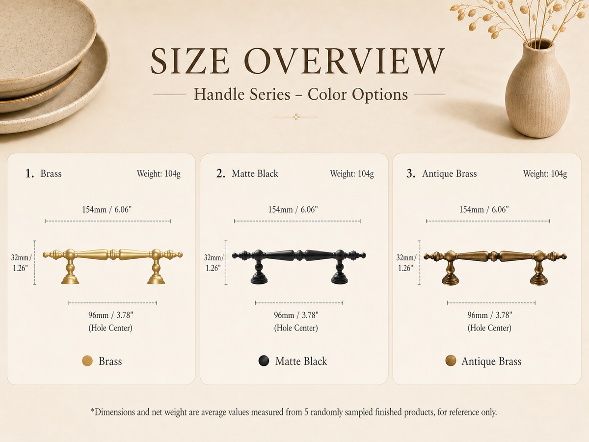 Traditional Brass Spindle Handles & Round Knobs
