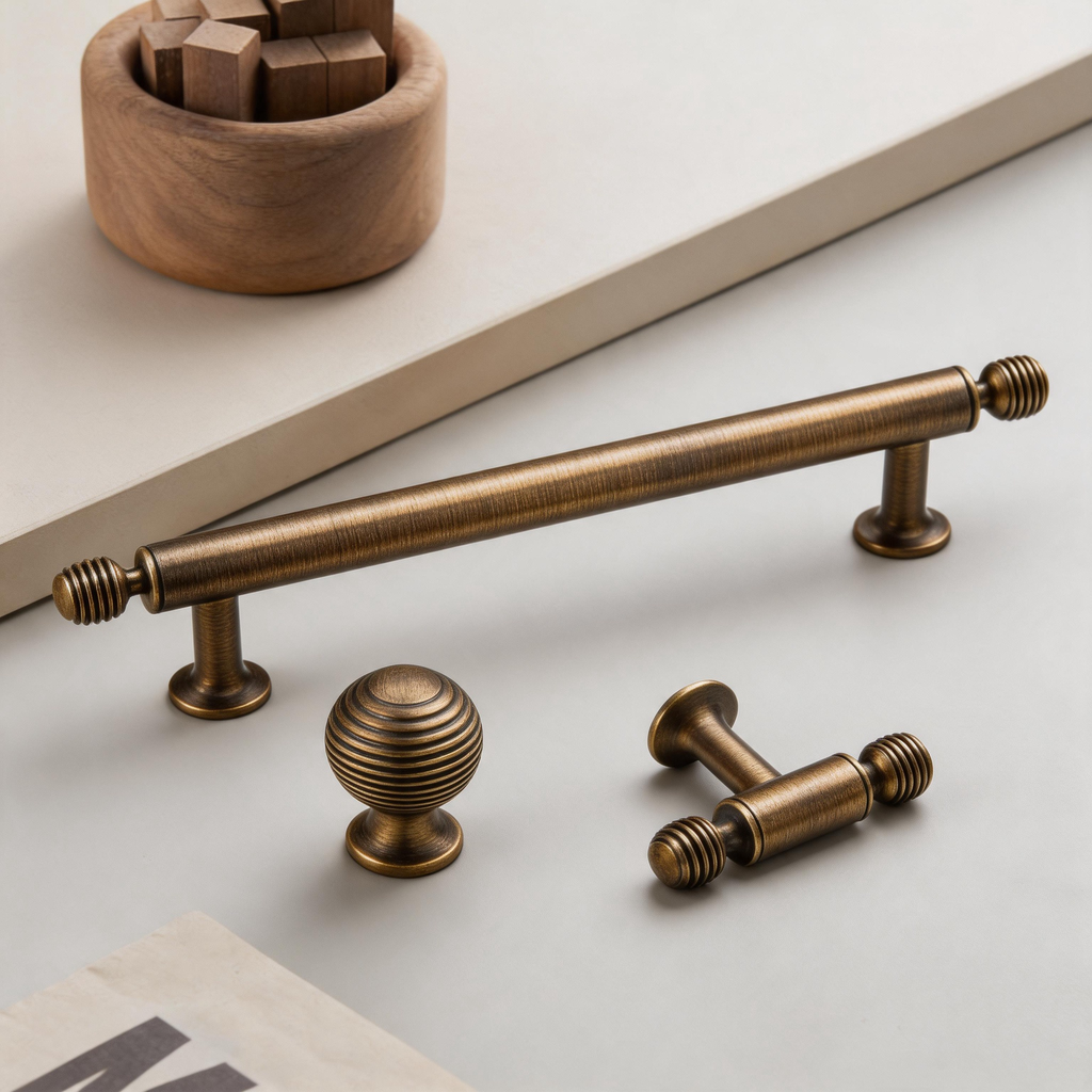 Brass Cabinet Handles & Beehive Knobs
