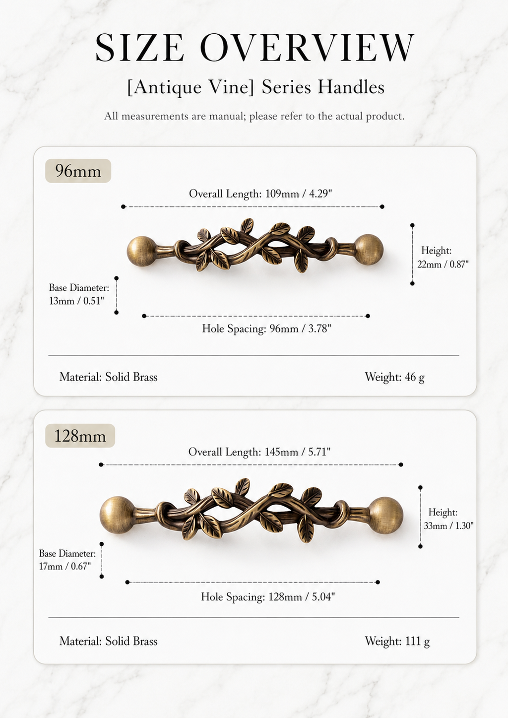 Brass Leaf Cabinet Handles – Twisted Vine Drawer Pulls