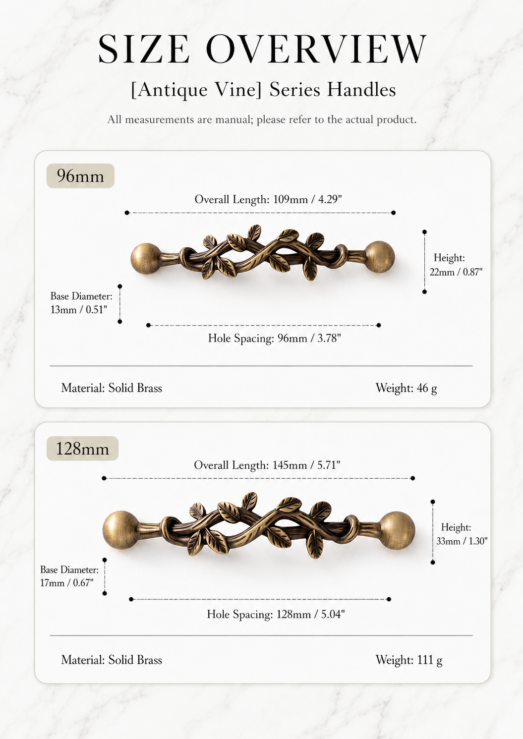 Brass Leaf Cabinet Handles – Twisted Vine Drawer Pulls