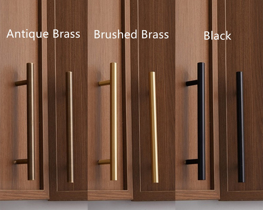 Minimalist Brass Round Bar Cabinet Pulls