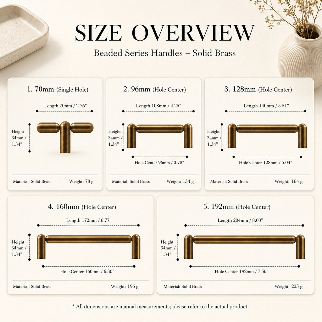 Rounded Brass Cabinet Handles