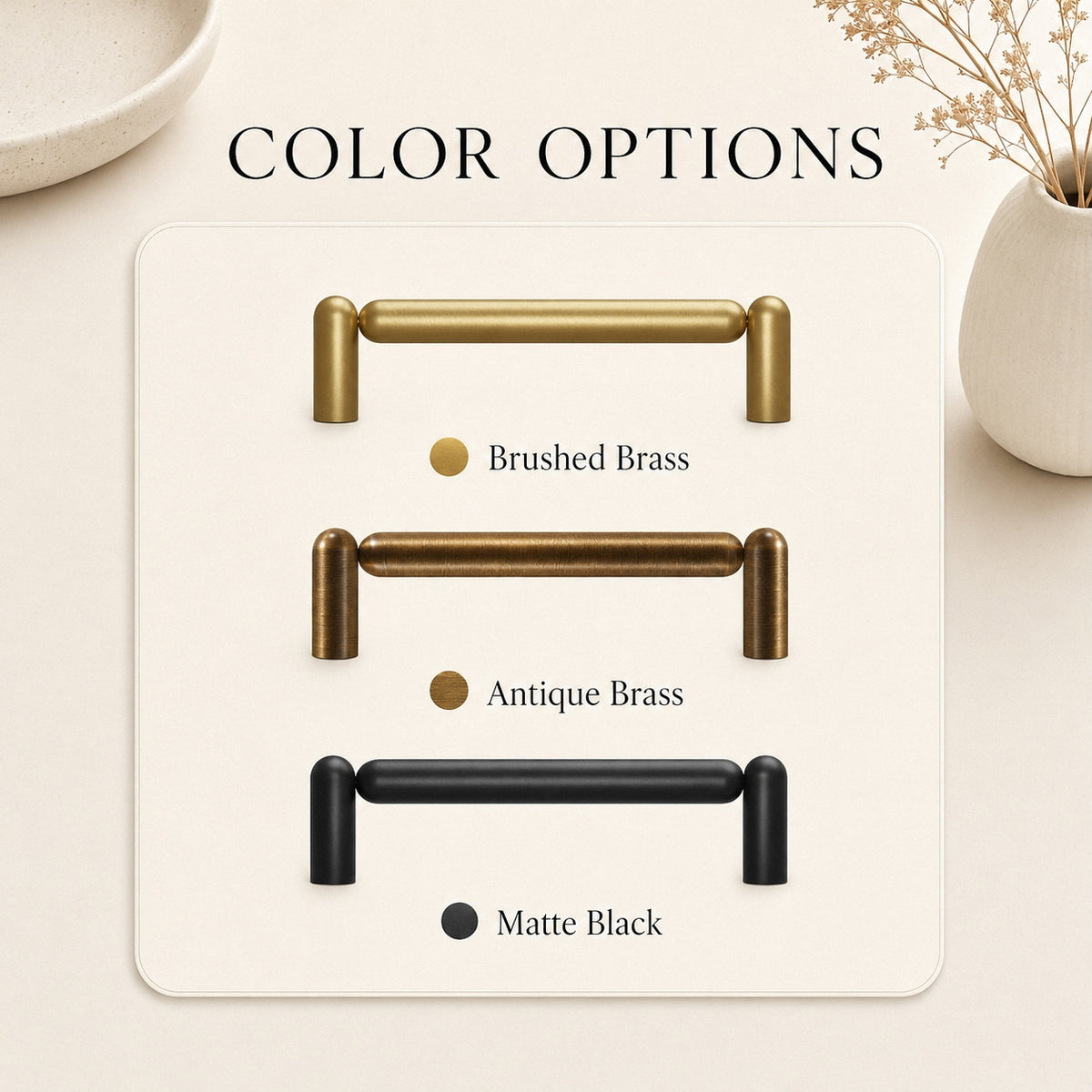 Rounded Brass Cabinet Handles