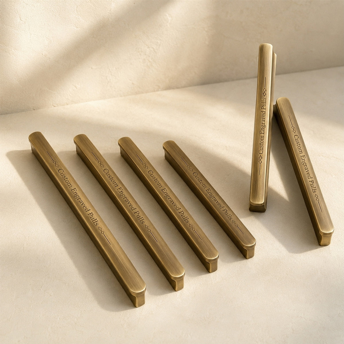 Brushed Brass Flat Bar Cabinet Handles