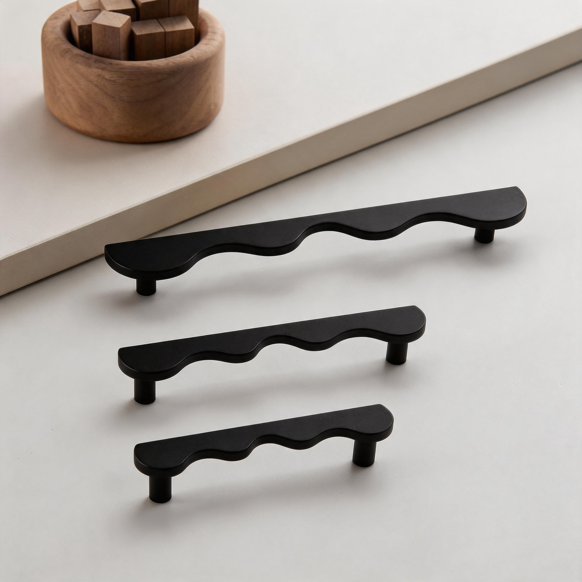 Scalloped Brass Cabinet Handles – Wavy Drawer Pulls
