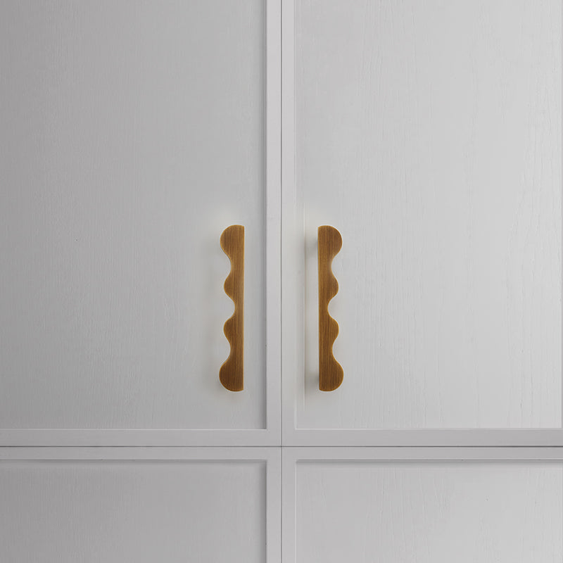 Scalloped Brass Cabinet Handles – Wavy Drawer Pulls