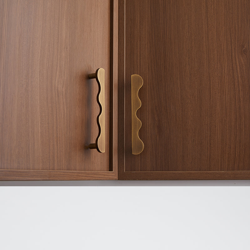 Scalloped Brass Cabinet Handles – Wavy Drawer Pulls
