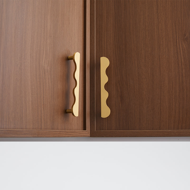 Scalloped Brass Cabinet Handles – Wavy Drawer Pulls