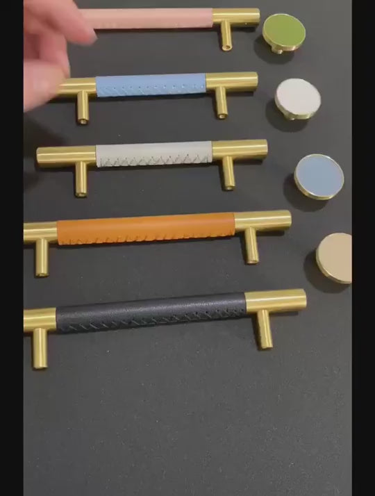 Colorful Brass Cabinet Handles – Textured Two-Tone Pulls