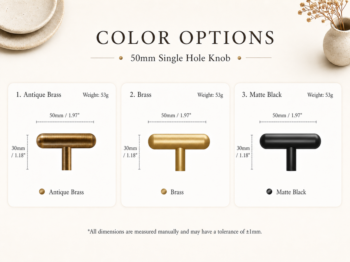 Rounded Brass Cabinet Handles & T-Bar Knobs