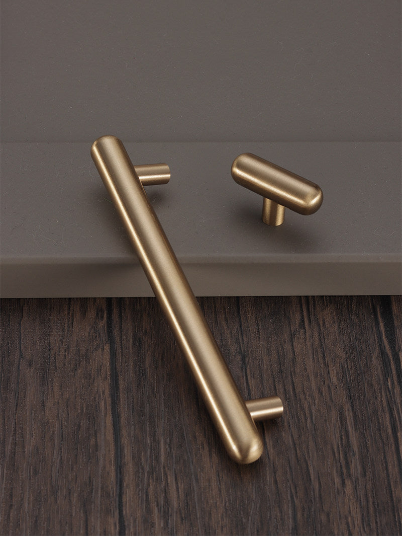 Rounded Brass Cabinet Handles & T-Bar Knobs