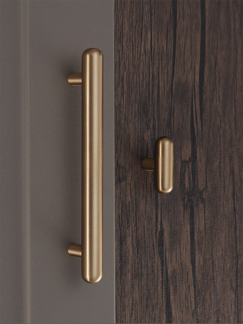 Rounded Brass Cabinet Handles & T-Bar Knobs