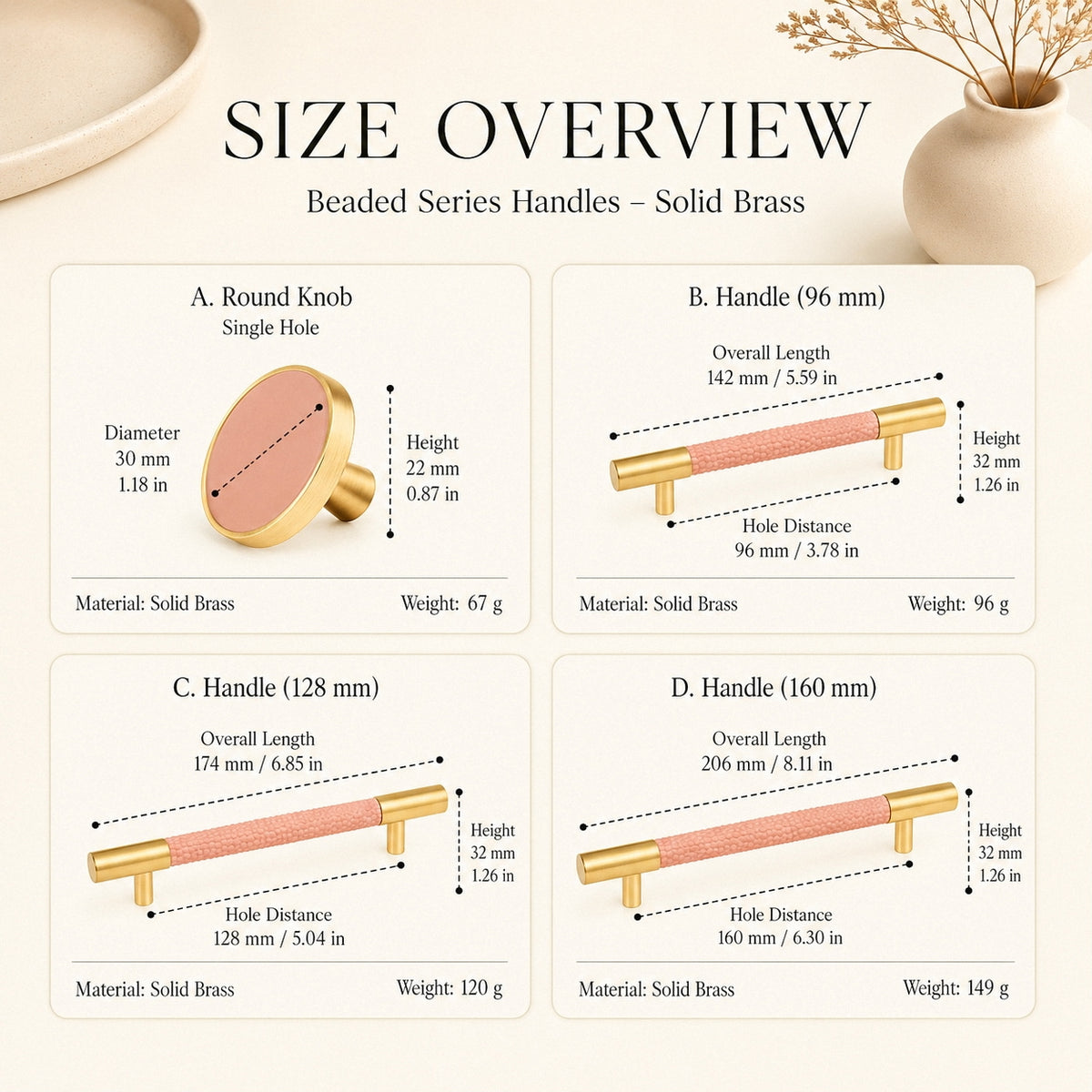 Colorful Brass Cabinet Handles – Textured Two-Tone Pulls