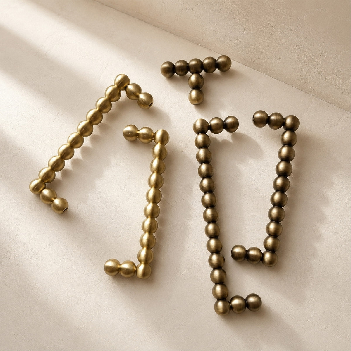 Brass Bubble Cabinet Handles & Beaded T-Bar Knobs