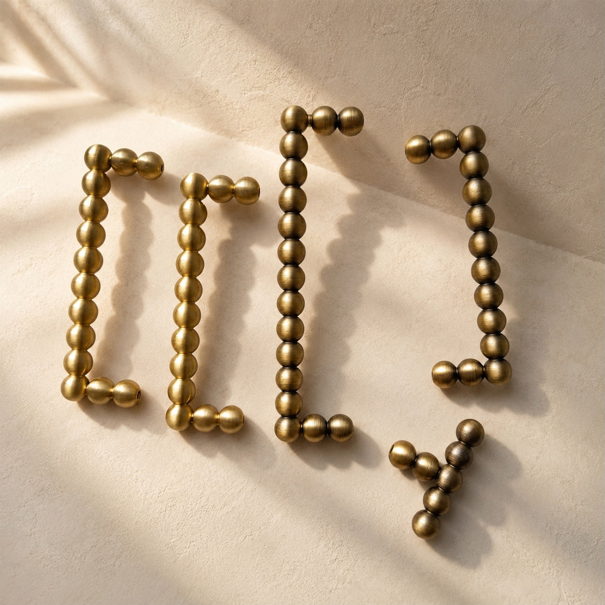 Brass Bubble Cabinet Handles & Beaded T-Bar Knobs