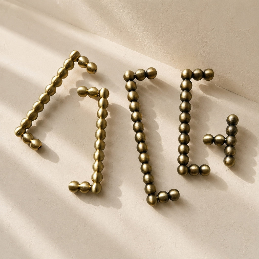 Brass Bubble Cabinet Handles & Beaded T-Bar Knobs