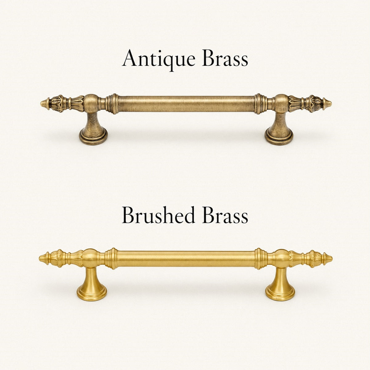 Ornate Brass Cabinet Handles with Bud Finials