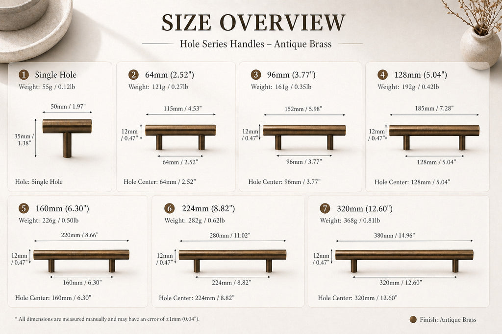Minimalist Brass Round Bar Cabinet Pulls